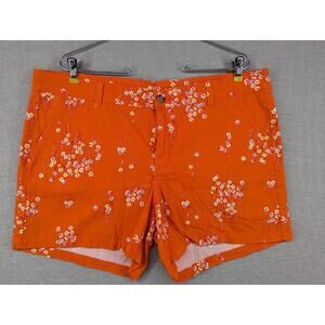 a.n.a Twill Shorts Size 16 Floral Orange - 0824G101